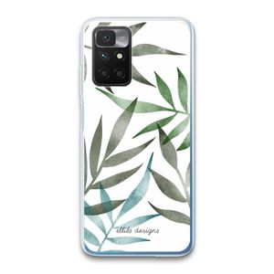 Tropical watercolor leaves: Xiaomi Redmi 10 Transparant Hoesje