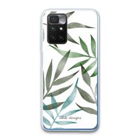 Tropical watercolor leaves: Xiaomi Redmi 10 Transparant Hoesje