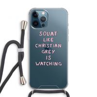 Christian Grey: iPhone 12 Pro Transparant Hoesje met koord