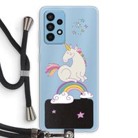 Regenboog eenhoorn: Samsung Galaxy A52 Transparant Hoesje met koord