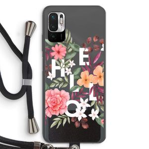 Hello in flowers: Xiaomi Redmi Note 10 5G Transparant Hoesje met koord
