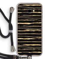 Gouden strepen: Samsung Galaxy J4 Plus Transparant Hoesje met koord