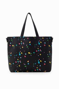 Grote omkeerbare shopper met druppels - BLACK - U