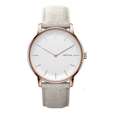 ARTUUR Rose Gold - Polshorloge - Ecru Linnen