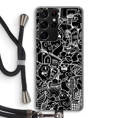 Vexx Black City : Samsung Galaxy S21 Ultra Transparant Hoesje met koord