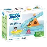 PLAYMOBIL Junior 71687 Eiland met waterglijbaan Inclusief twee personages, een baby-octopus en accessoires - Leeftijd 1 jaar