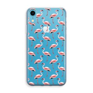 Flamingoprint groen: iPhone XR Transparant Hoesje