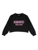 DSQUARED2 KIDS sweat crop à logo imprimé - Noir - thumbnail