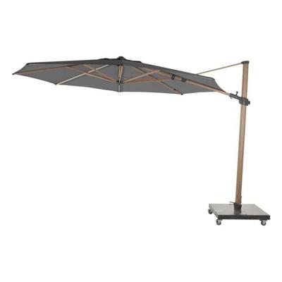 Parasol Siesta Premium 350 cm dia. antraciet met houtlook frame 4SO - 4so