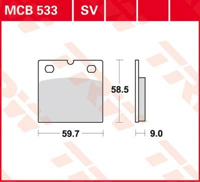 TRW Remblokken, en remschoenen voor de moto, MCB533SV Sinter street