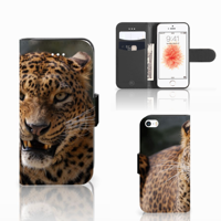Apple iPhone 5 | 5s | SE | Telefoonhoesje | Met pasjeshouder | Luipaard