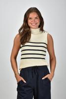 Weekend Max Mara top Trofeo 017 ivory pinstripes