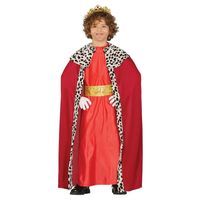 Koning mantel rood verkleedkostuum voor kinderen 10-12 jaar (140-152)  -