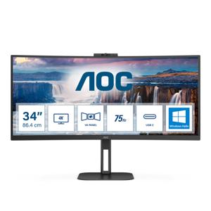 AOC V5 CU34V5CW 86,4 cm (34") 3440 x 1440 Pixels Wide Quad HD LED Zwart