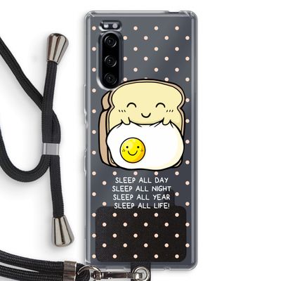Sleep All Day: Sony Xperia 5 Transparant Hoesje met koord