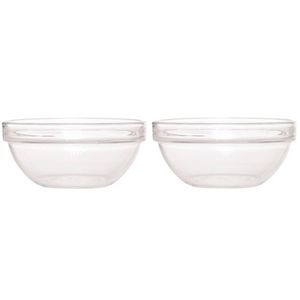 2x Salade serveerschalen glas 20 cm - Saladeschalen