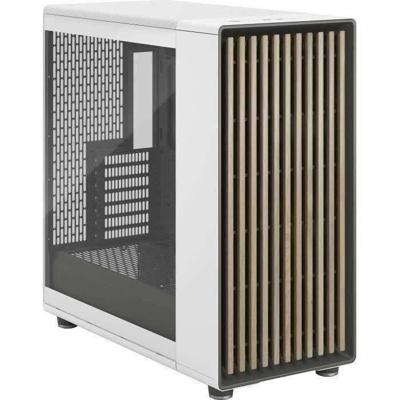 PC-behuizing - FRACTAL DESIGN - North XL Chalk White TG Clear - FD-C-NOR1X-04 - E-ATX - Strak ontwerp van hout en legering