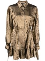 Roberto Cavalli robe-chemise à effet métallisé - Or