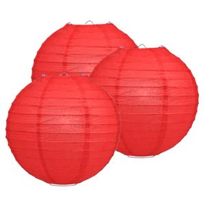 Luxe bol feest lampion - 8x - rood - dia 25 cm - papier