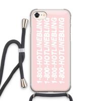 Hotline bling pink: iPhone 8 Transparant Hoesje met koord