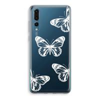 White butterfly: Huawei P20 Pro Transparant Hoesje - thumbnail