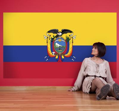 Muursticker vlag Ecuador