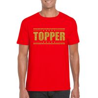 Rood Topper shirt in gouden glitter letters heren 2XL  -