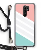 Strepen pastel: Xiaomi Redmi 9 Transparant Hoesje met koord