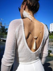 Forever & Eva Bruidstrui van gebreid materiaal P5300 | Maat: S