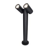 Aspen Dubbel LED sokkellamp - 45cm - 2x 5 Watt 400 lumen - Kantelbaar - IP65 waterdicht - 6000K daglicht wit - Buitenlamp - Padverlichting - Zwart