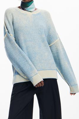 Oversized tie-dye trui - BLUE - M