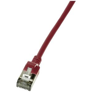 LogiLink CQ9064S RJ45 Netwerkkabel, patchkabel CAT 6A U/FTP 3.00 m Rood Extreem dun, Vlambestendig, Flexibel, Folie afscherming, Halogeenvrij, Snagless,