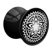 Double Flared Plug met geometric Mandala Design Acryl Tunnels & Plugs