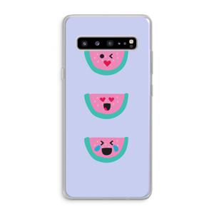 Smiley watermeloen: Samsung Galaxy S10 5G Transparant Hoesje