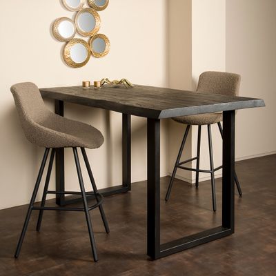 Tower Living Boomstam Bartafel 'Ultimo' Acaciahout, 160 x 90cm, kleur Zwart