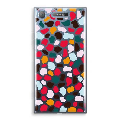 Colored Giraffe: Sony Xperia XZ1 Transparant Hoesje