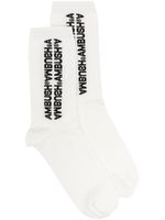 AMBUSH chaussettes en coton à logo imprimé - Blanc