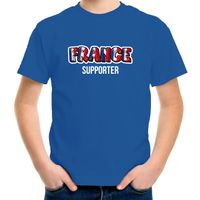 Blauw t-shirt France / Frankrijk supporter EK/ WK voor kinderen