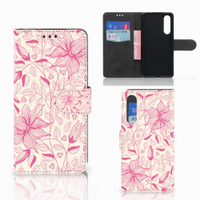 Huawei P30 Hoesje Pink Flowers - thumbnail