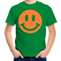 Verkleed T-shirt voor jongens - smiley - groen - carnaval - feestkleding voor kinderen - thumbnail