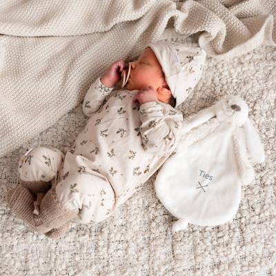 Happy Horse Konijn knuffeldoekje met naam - ivoor