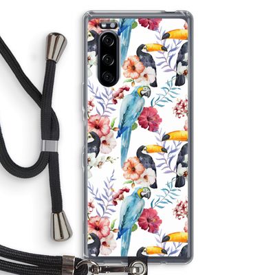 Bloemen tukan: Sony Xperia 5 Transparant Hoesje met koord