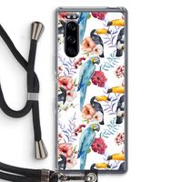 Bloemen tukan: Sony Xperia 5 Transparant Hoesje met koord