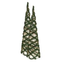 2x stuks kerstverlichting figuren Led kegel kerstbomen draad/groen 78 cm 60 lampjes - thumbnail