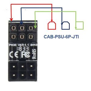 6 Pin Graphic Card PSU Port 180 degree Turning Adapter F/M, in