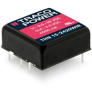 TracoPower DC/DC-converter, print 24 V/DC +24 V/DC, -24 V/DC 315 mA 15 W Aantal uitgangen: 2 x Inhoud 10 stuk(s)