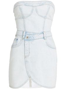 Karl Lagerfeld Jeans robe-bustier en jean à coupe courte - Blanc