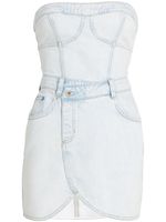 Karl Lagerfeld Jeans robe-bustier en jean à coupe courte - Blanc - thumbnail