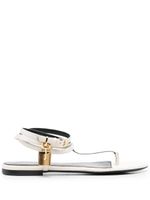 TOM FORD sandales Padlock à semelles plates - Blanc