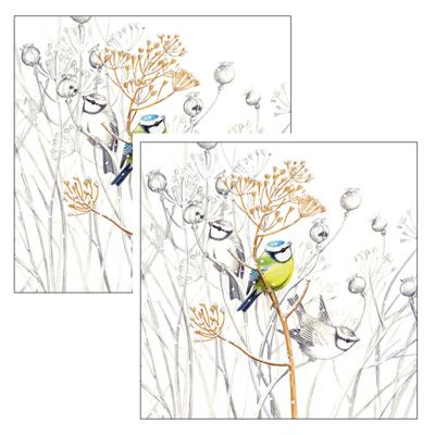Ambiente Servetten Vogels - 20x stuks - 3 laags - 33 x 33 cm - winter thema